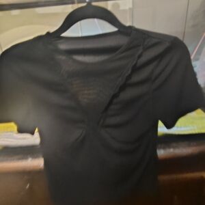 SHEIN Black Ruched Crop Top